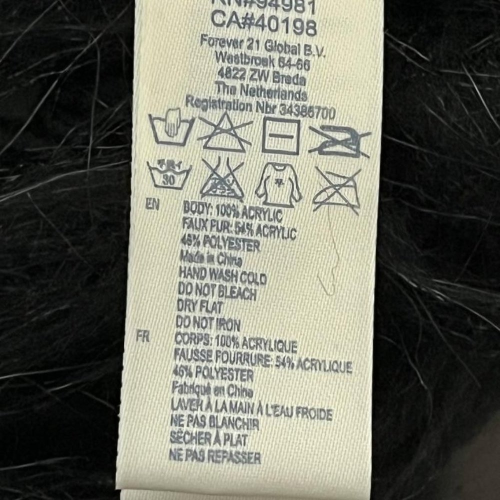 Black I Love H81 Faux Fur Sweater Vest Sz.L/G - Picture 5 of 9